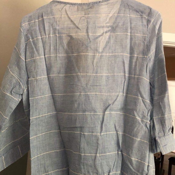 Listicle Sky Blue Surplice Top - Picture 4 of 4